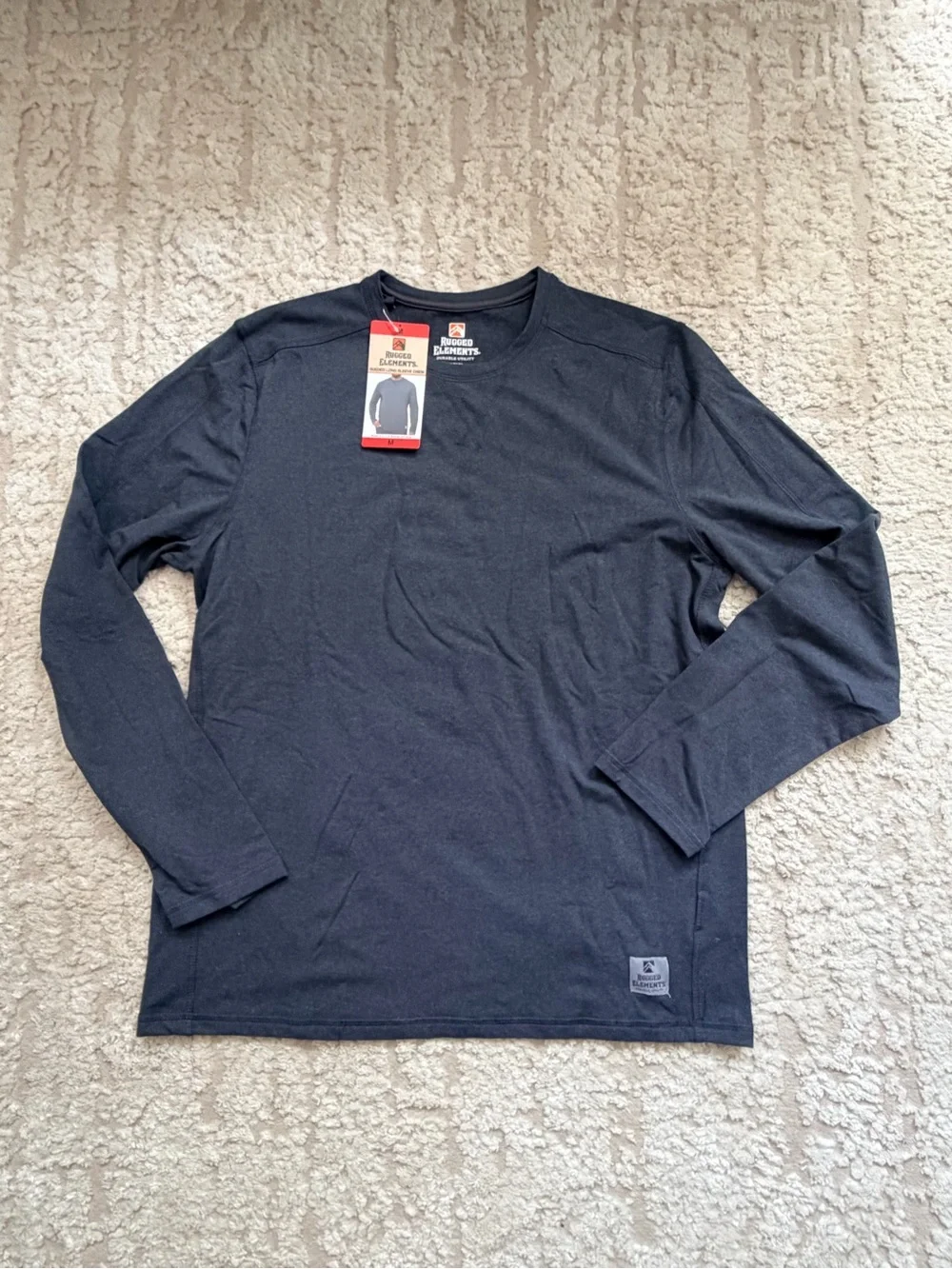 Rugged Elements Sueded Long Sleeve Crew in Blue - Men's Long Sleeve Tee M - Picture 2 of 8